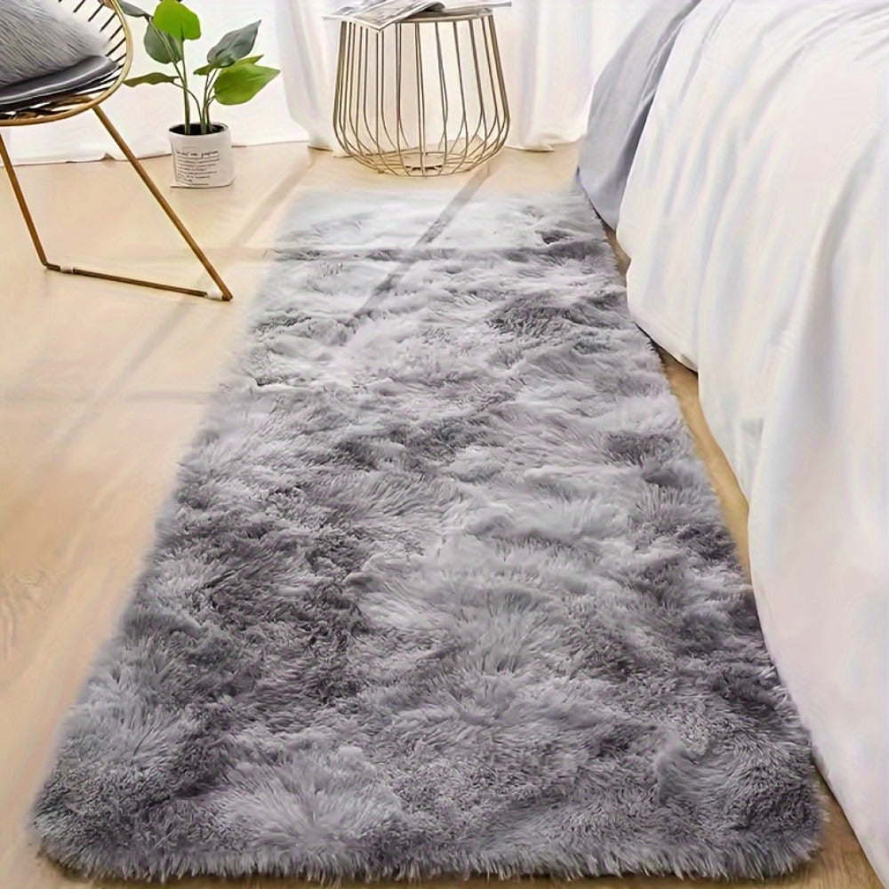Tie-Dye Knotted Fluffy Mat Super Soft Thickened – Cozy Indoor Area Rug for Living Room, Bedroom & Office, Stylish Floor Covering 15.74x47.24 in – Dark Gray, Light Grey, Pink, White - product image 4