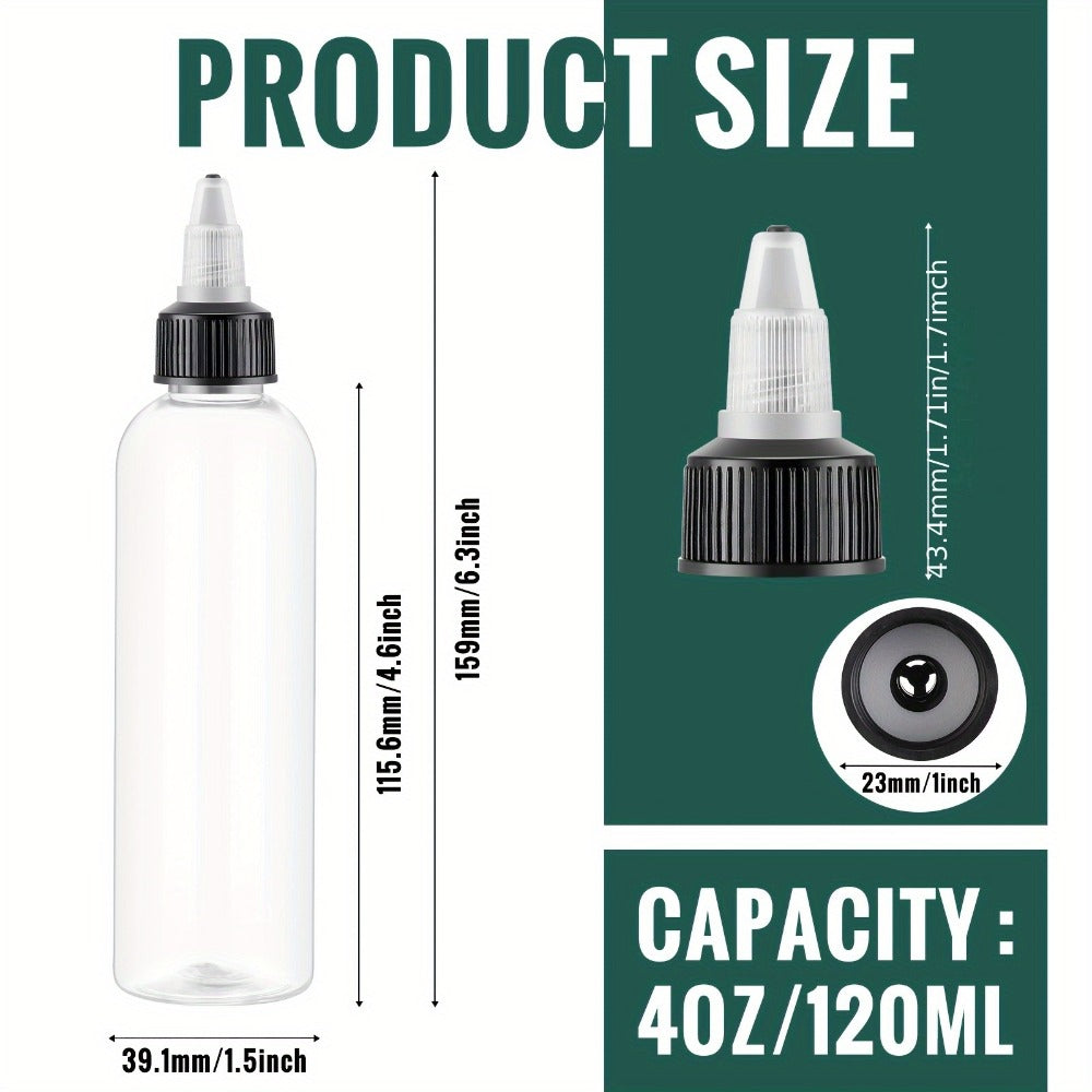 Squeeze Bottles 4oz 100 Pack with Twist Top Caps Empty Plastic Refillable Dispensing Bottles BPA Free for Hair Oil Essential Oil Condiment Sauce Lotion Skincare Salon Kitchen Resta - product image 2