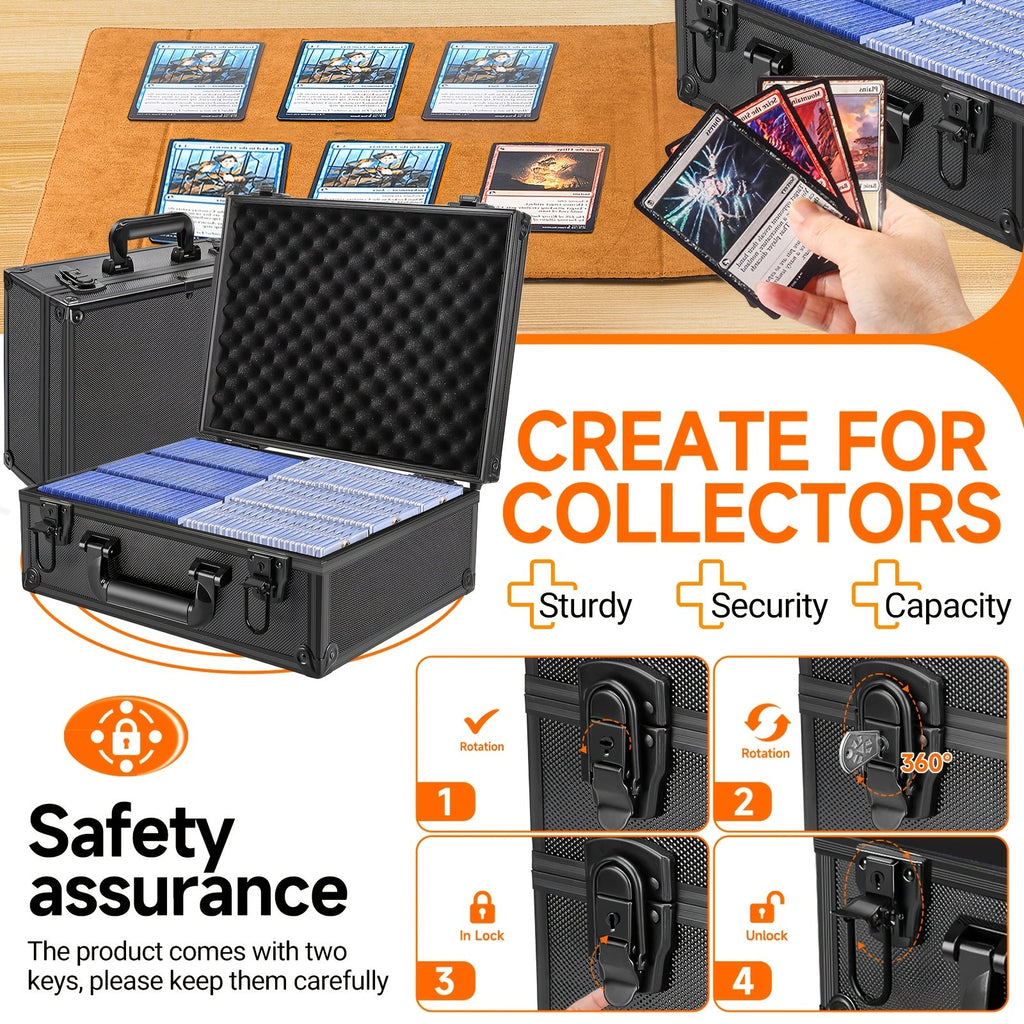 Fits 3x4 35PT Rigid Holders, 18 Colorful Dividers, 6 Foam Stoppers, Holds 600+ Cards, Sports Card Organizer | Trading Card Storage Box Topload Case