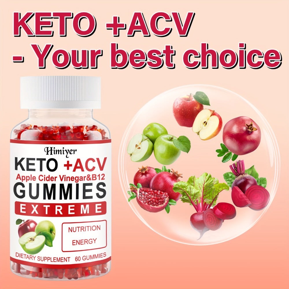 Apple Cider Vinegar Gummies with B12, Pomegranate & Beet Juice Powder — Keto ACV Supplement for Metabolism, Energy, Digestion & Detox Support | Vegetarian | 2-Month Supply 2 Bottle - product image 4