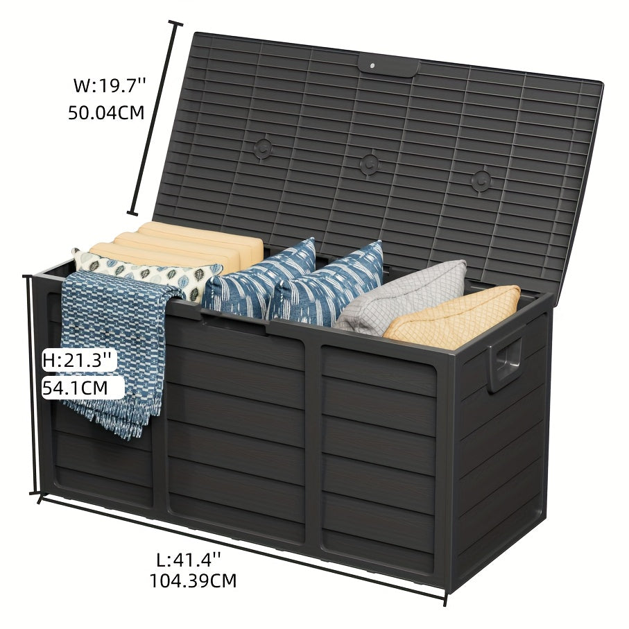 75 Gallon Resin Outdoor Storage Box with Handles, Deck Box with Handles for Pool Accessories, Garden Tools, Camping Gear, Holiday Gift, Easy to Assemble, Box - product image 4