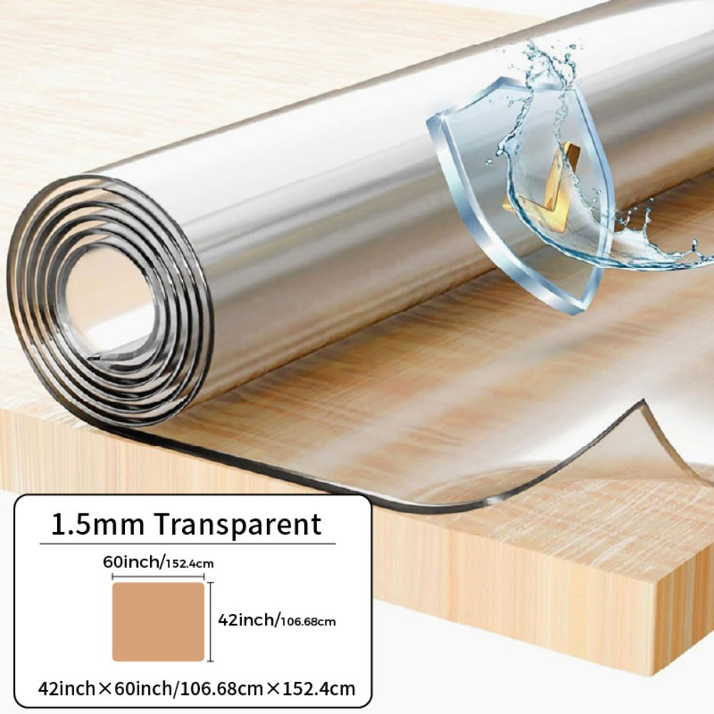Clear PVC Tablecloth Table Protector 1.5mm Thick Transparent Table Cover Heat Resistant Scratch Resistant Waterproof Desk Mat for Dining Table Home Office Restaurant Coffee Table M - product image 40