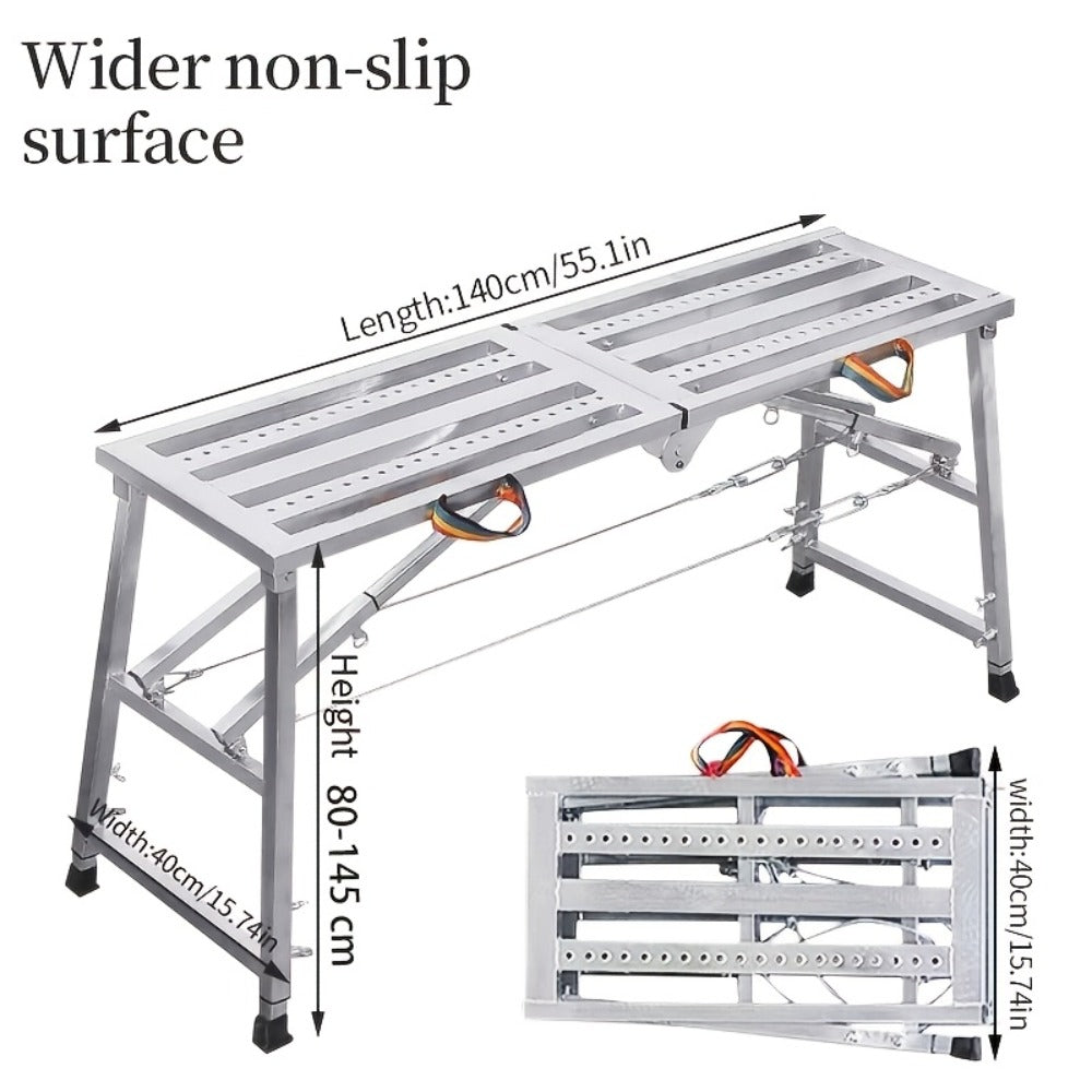 Folding Scaffold Step Stool Adjustable Height 39-79" Portable Steel Work Platform 1300 lb Capacity for Home Renovation Painting Car Washing RV Cleaning - product image 4