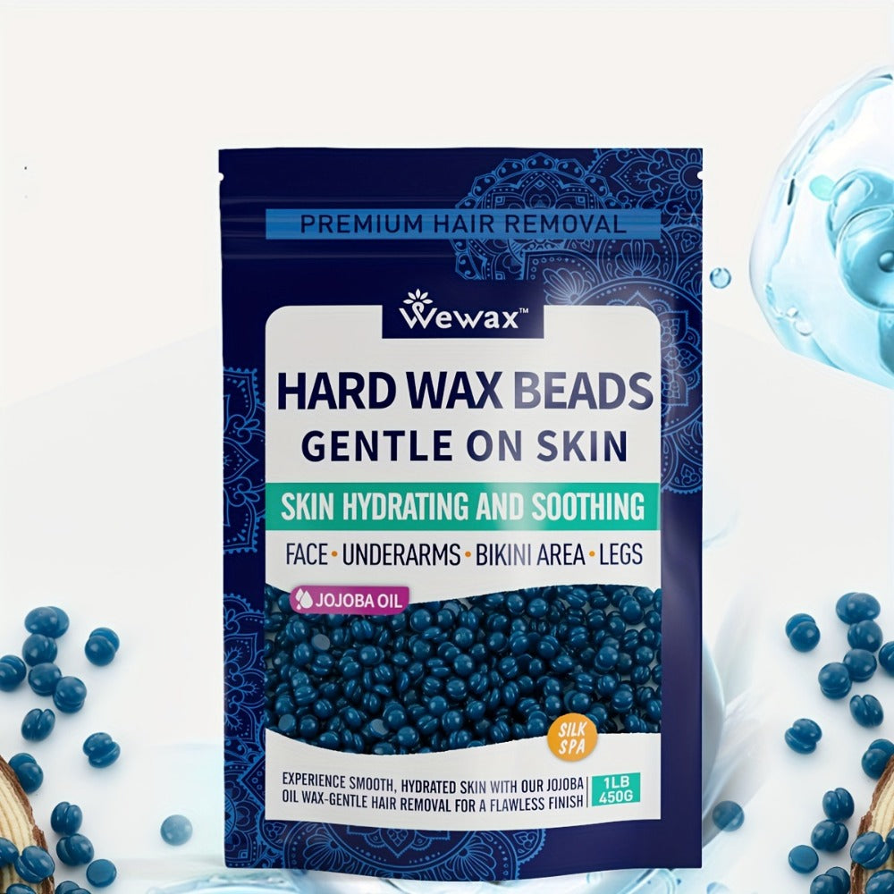 Hard Wax Beads 450g Brazilian Strong Adhesion No-Strip – Precision At-Home Waxing for Bikini Legs Underarms Arms Body Face, Hair Removal Wax Kit for Women, Dark Blue & Light Blue - product image 7