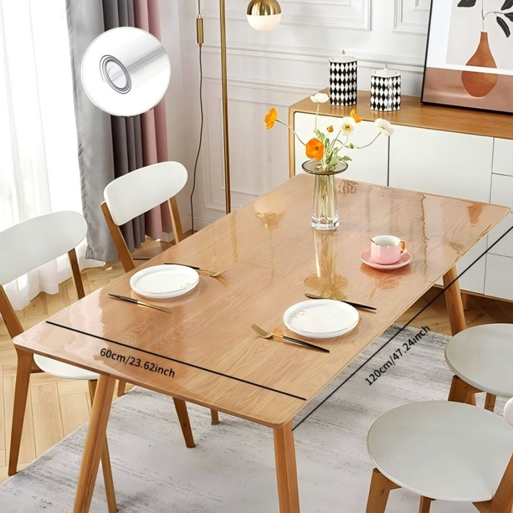 Clear PVC Tablecloth Table Protector 1.5mm Thick Transparent Table Cover Heat Resistant Scratch Resistant Waterproof Desk Mat for Dining Table Home Office Restaurant Coffee Table M - product image 4