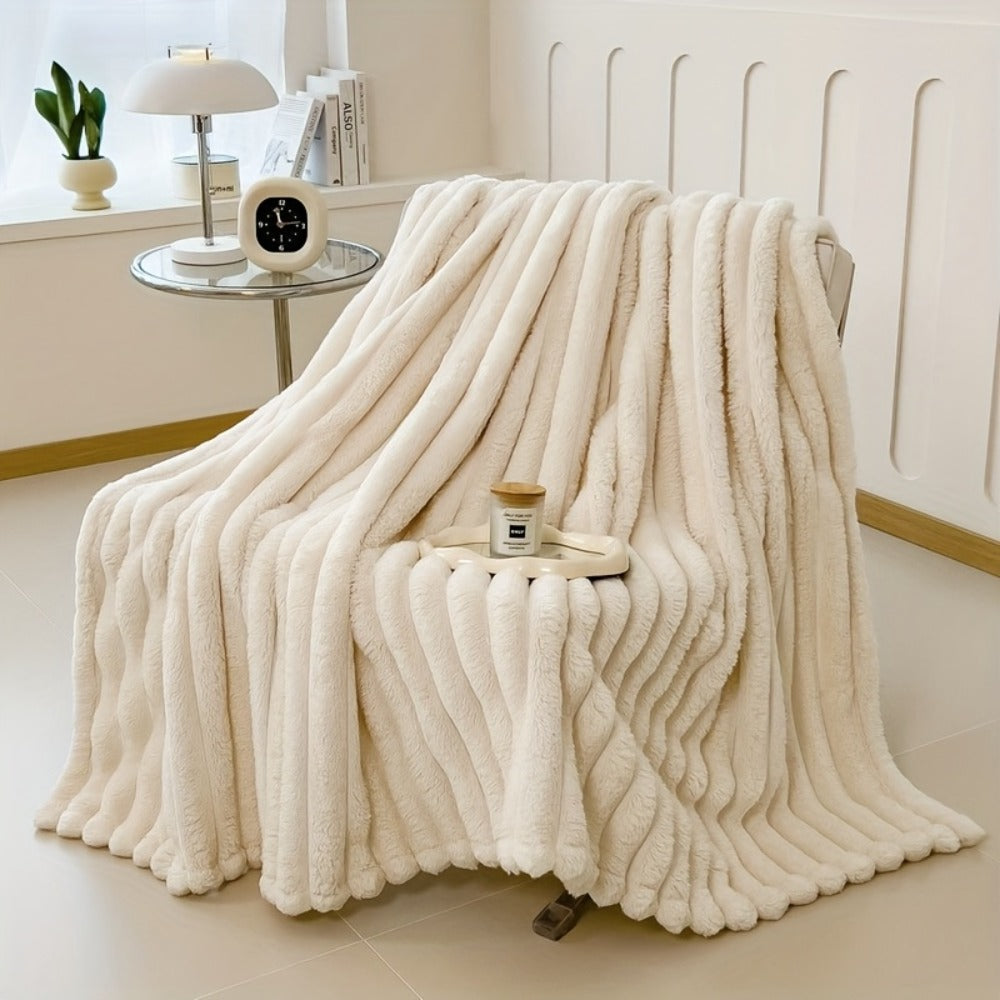 Reversible Faux Rabbit Hair Blanket – Thickened Soft Thermal Throw for Bed, Nap, Office & Camping, All Season, 4 Colors, 5 Sizes - product image 19