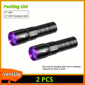 UV Blacklight 2 Pack Rechargeable Portable | Adjustable Brightness & Zoom Ultraviolet Lamp | Scorpion Detection Pet Urine Stain Finder Nail Polish Resin Curing Fluorescent - product image 13