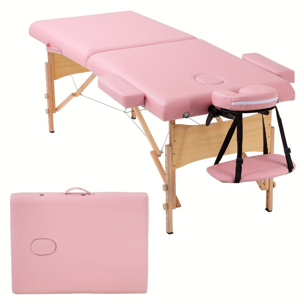 2-Fold Portable Massage Table with Face Cradle & Carrying Bag — Adjustable Height PU Leather Lash Bed for Spa, Tattoo, Esthetician & Home Use, 6 Colors, 2 Sizes - product image 8