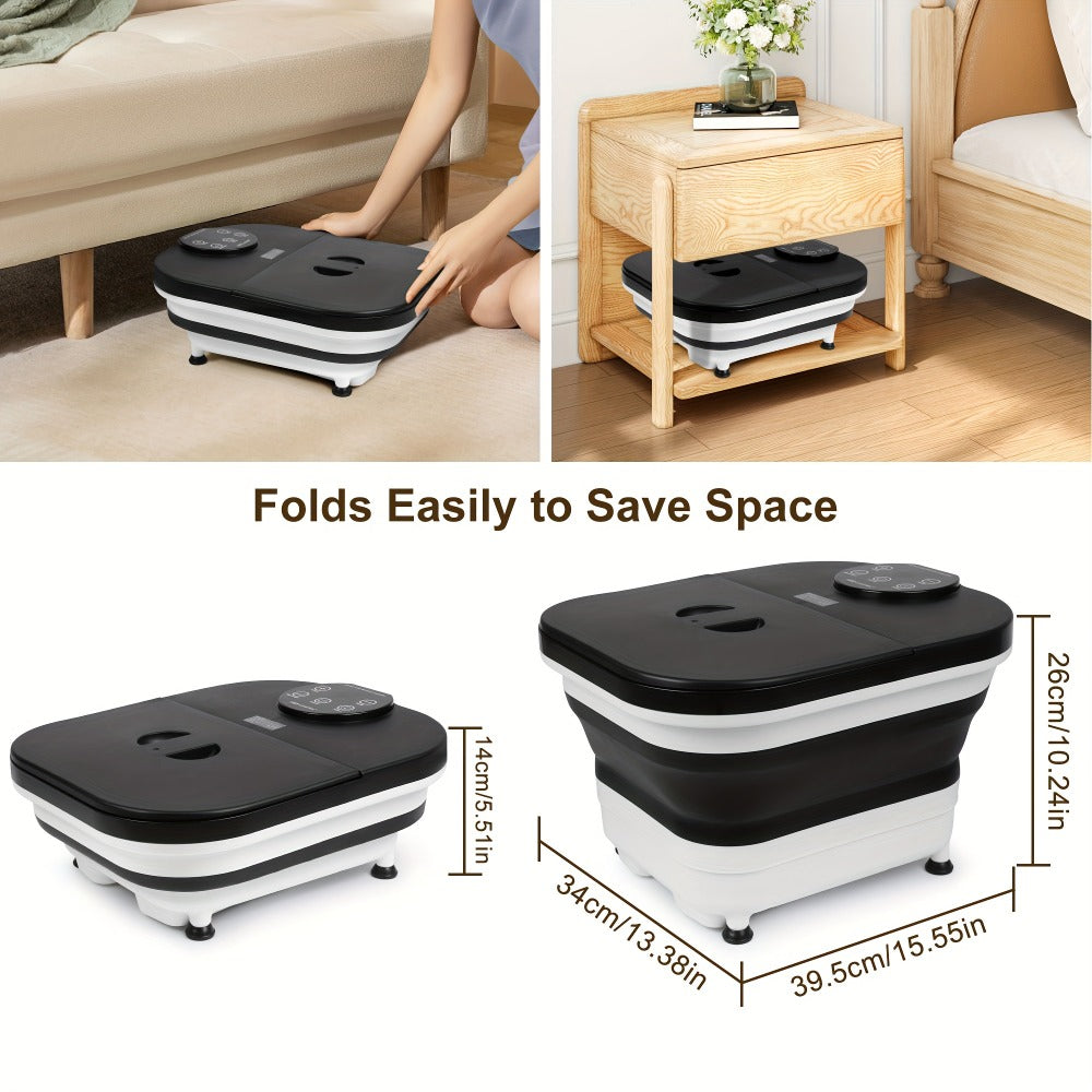 Foldable Foot Spa Bath with 20 Massage Rollers – Touchscreen Temperature Display, Remote Control & Shower Sprayer | Space-Saving Electric Foot Soak Tub for Home Relaxation, Heartfe - product image 5