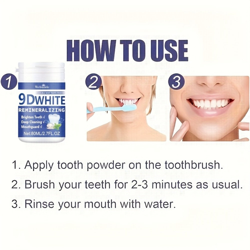 Hydroxyapatite Tooth Powder 3-Pack Remineralizing Whitening Deep Cleaning Mint Fresh Breath Enamel Repair Oral Care for Men Women 80ml Each Bottle - product image 10