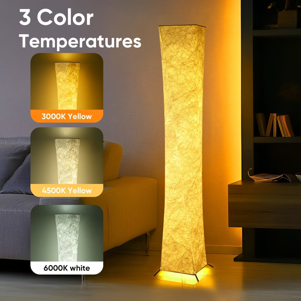 LED Floor Lamp 52 Inch Modern – Adjustable 3000K Warm Light with Remote Control, USB Port, Matte Metal Finish & Tyvek Shade for Bedroom, Living Room & Game Room Space Decor - product image 4