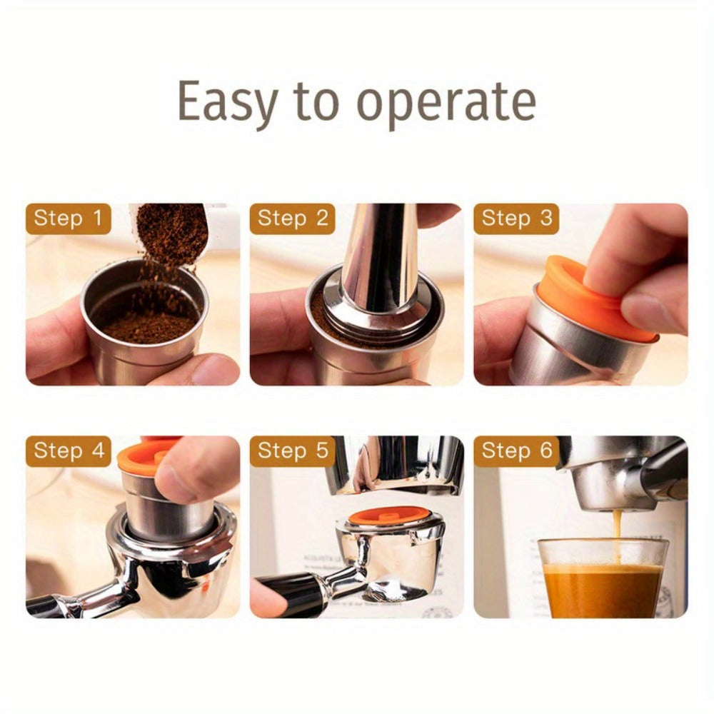 Reusable Coffee Filter Capsule for Illy Y3.2 & X7.1 Machines, Stainless Steel Refillable Coffee Pod Cup with Tamper, Eco-Friendly Reusable Espresso Capsule Accessory - product image 8