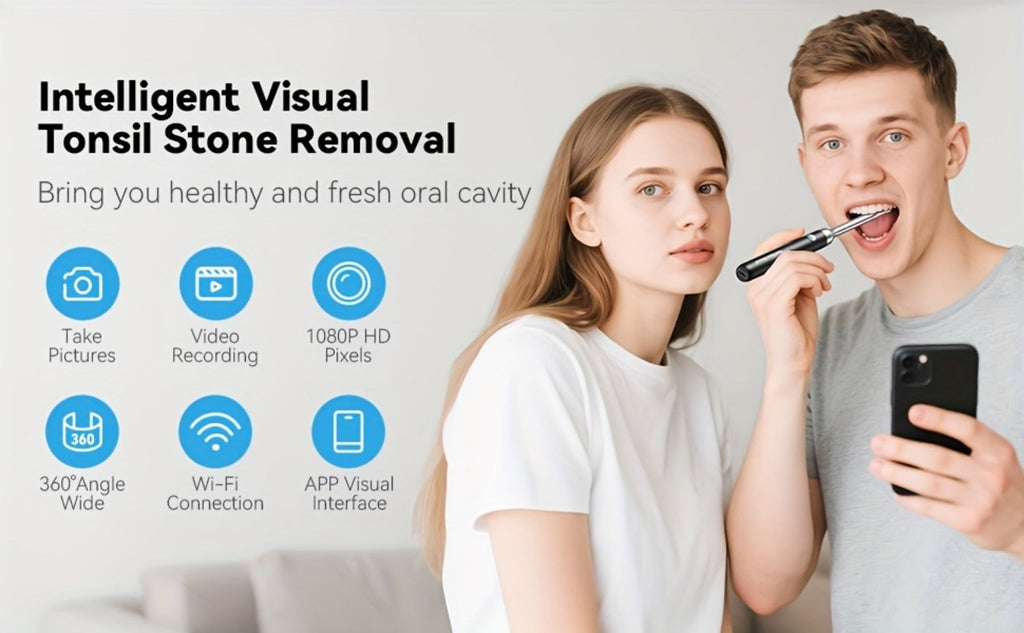 Intelligent Visual Tonsil Stone Removal Kit – 1080P HD Camera, 6 LED Lights, Wi-Fi & App Connection, Multi-Accessory Oral Inspection Tool for All Ages - product image 8