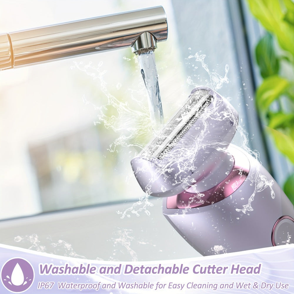 Bikini Shaver for Women Waterproof Rechargeable Stainless Steel Blade Electric Body Hair Razor – Wet & Dry Pubic Legs Arms Underarm Hair Removal, Portable Close Shave Purple - product image 6