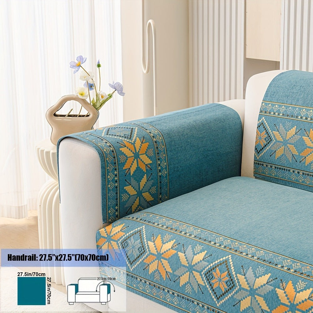Chenille Sofa Slipcover 1pc Boho Vintage Style - Luxury Non-Slip Removable Four Seasons Universal Couch Cover | Armrest 1 2 3 4 Seater | Dark Gray Light Gray Blue | Living Room Hom - product image 21