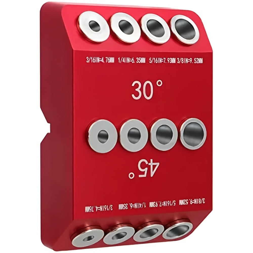 Multi-Angle Drill Guide Jig 30 45 90 Degree All-Metal for Cable Railing Lag Screw Installation Deck Stair Handrail Post Hole Drilling Precise Railing Setup Tool Red - product image 6