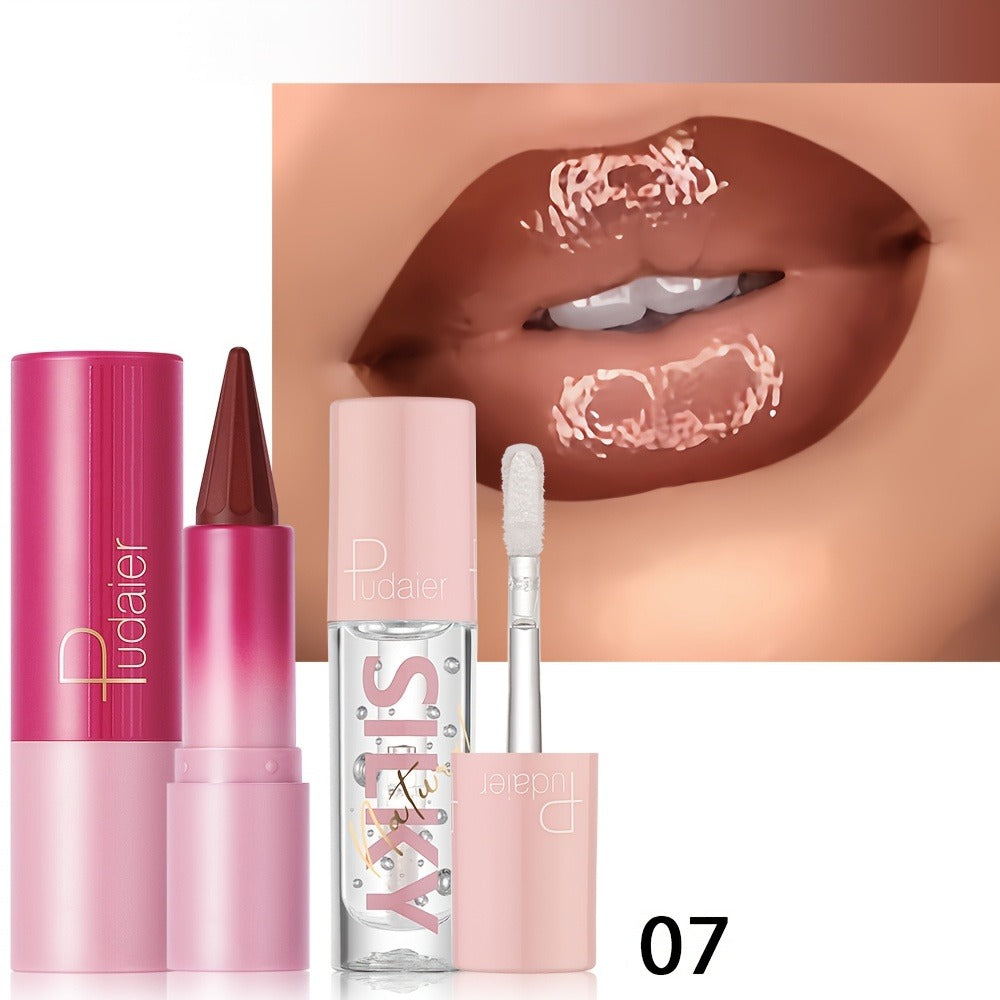 Lip Oil Lip Liner Duo 2-in-1 Precision Tip - Glossy Nourishing Hydrating Long-Lasting Silky Smooth Lip Color Pencil for Women Daily Glam All Skin Tones - product image 5