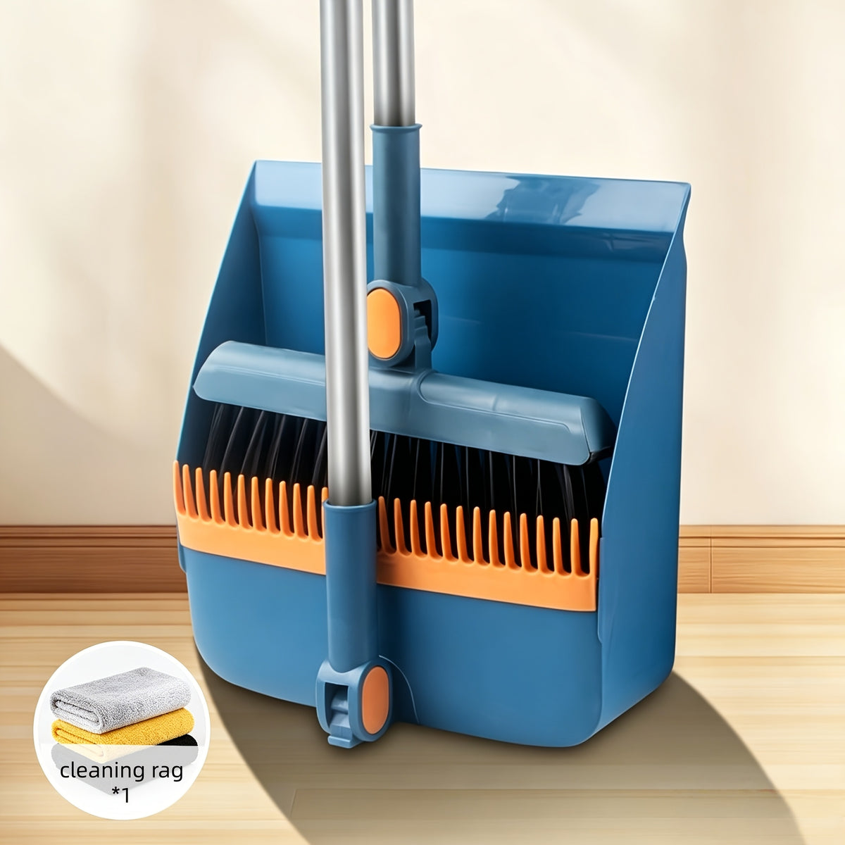 4In1/3In1/2In1 Upright Broom and Dustpan Combo, Long Handle Floor Sweeping Brush Set with Comb Teeth Dustpan, Garbage Bag Holder, Indoor Outdoor Cleaning Kit - product image 3