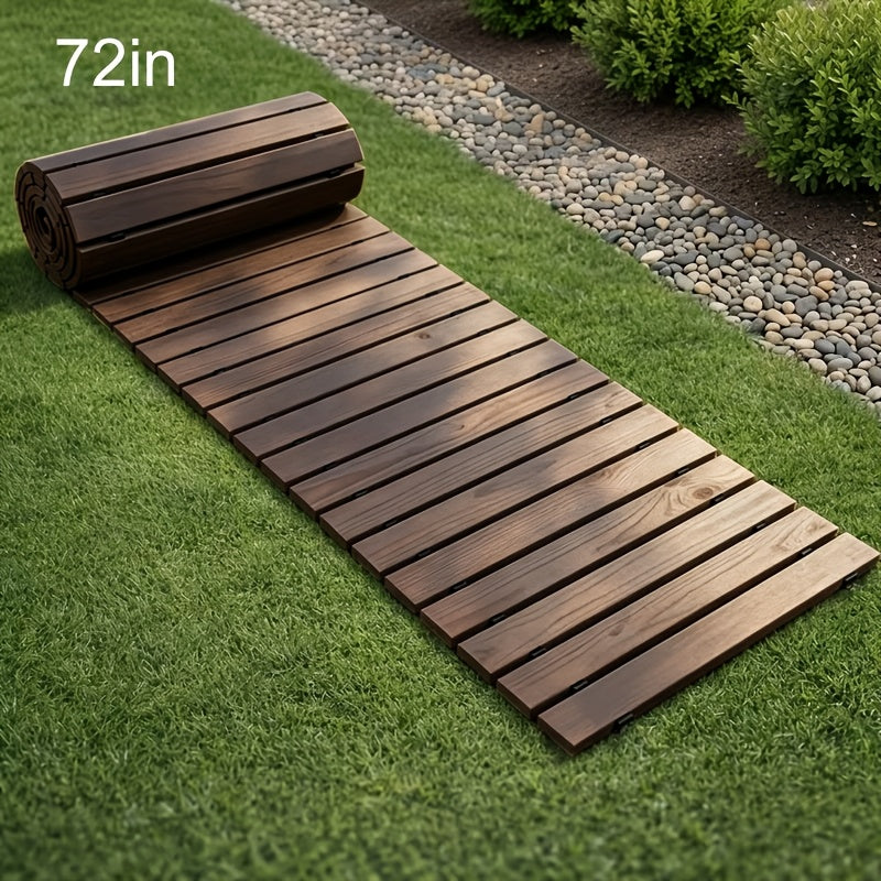 Roll-up Wooden Garden Walkway, Slip-resistant and Weather-resistant Outdoor Path, Suitable for Lawns, Terraces, Courtyards, and Flower Bed Edges - product image 7