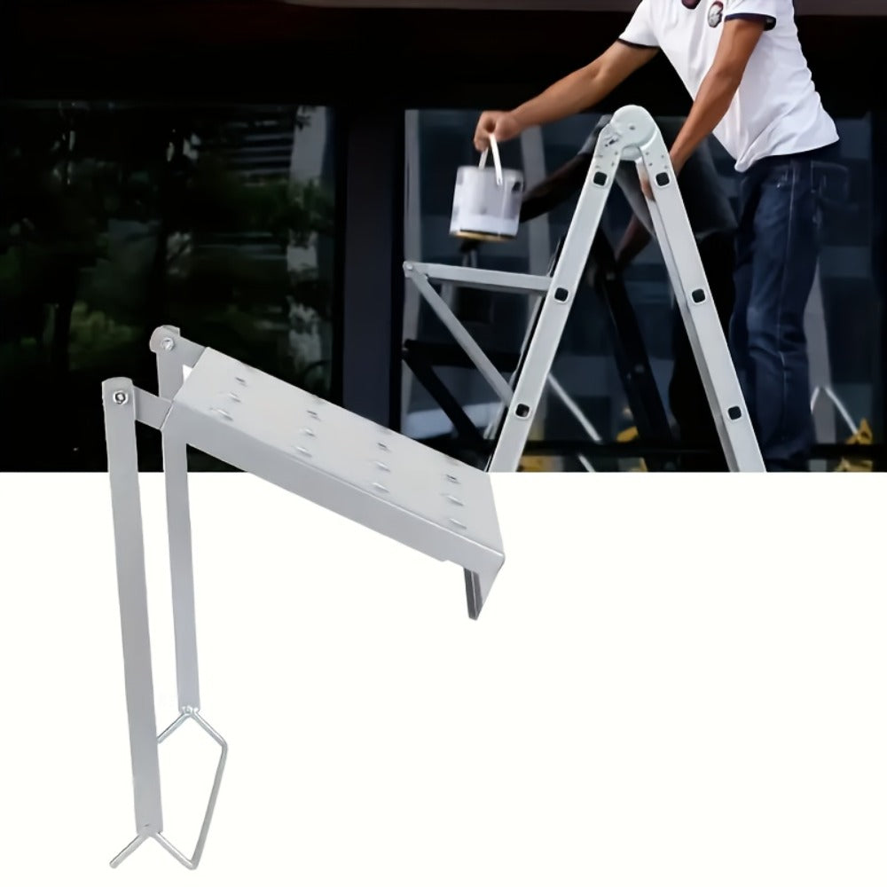Ladder Platform Scaffold Board 400 lb Heavy Duty Non-Slip Work Tray Retractable Workstation Tool Tray Attachment for Extension Ladders Easy Install Silver - product image 5