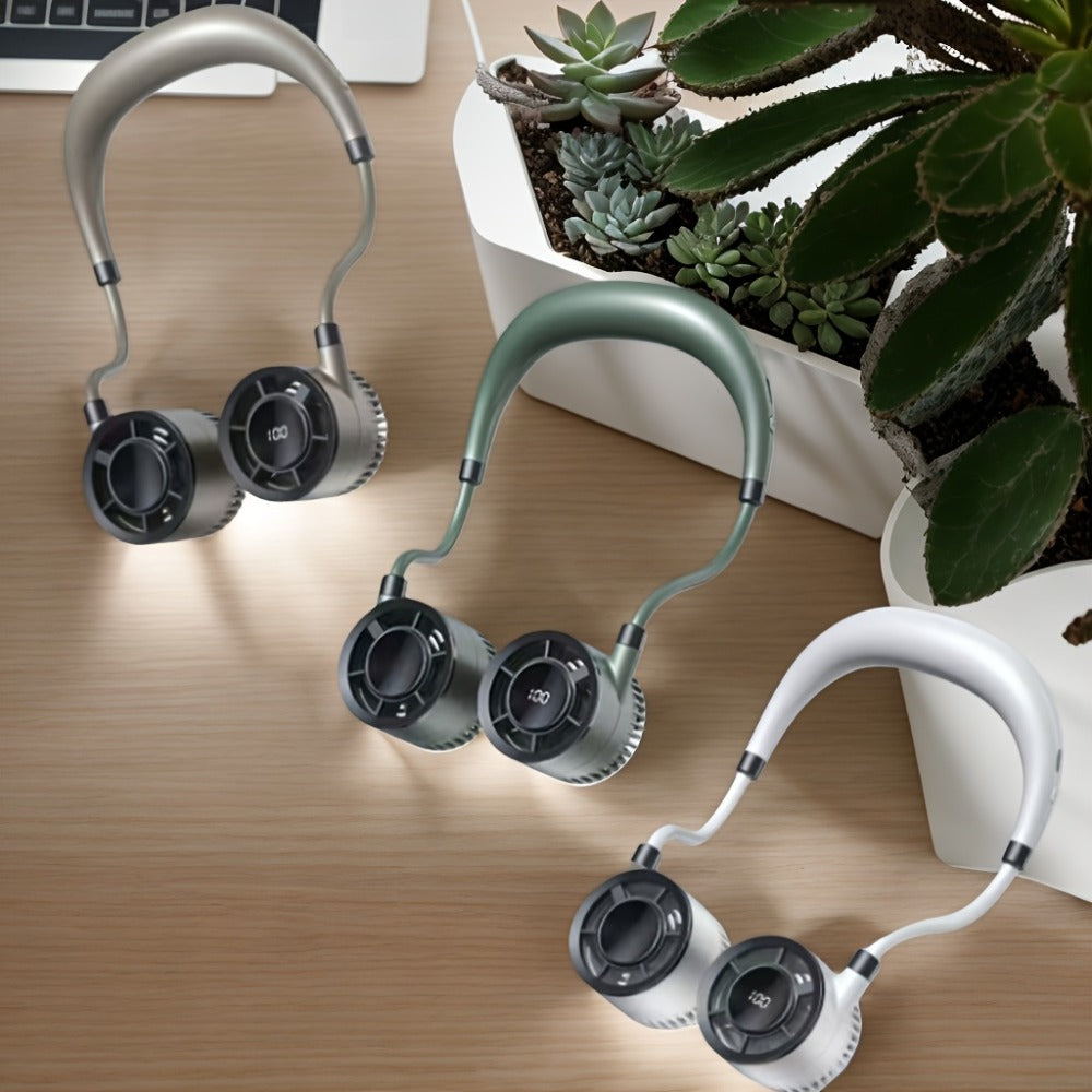 Neck Fan Wearable USB Rechargeable Hands-Free Personal Fan Ultra-Quiet Adjustable Speed Strong Wind for Home Office Outdoor Travel Commute - product image 7
