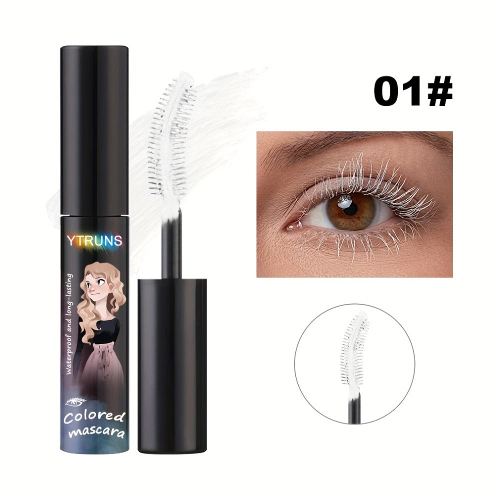 Colored Mascara Waterproof Long-Lasting YT1RUNS Volume Lengthening Curling Lash Formula | 6 Shades White Blue Purple Pink | Plant Squalane | Daily & Party Wear - product image 3
