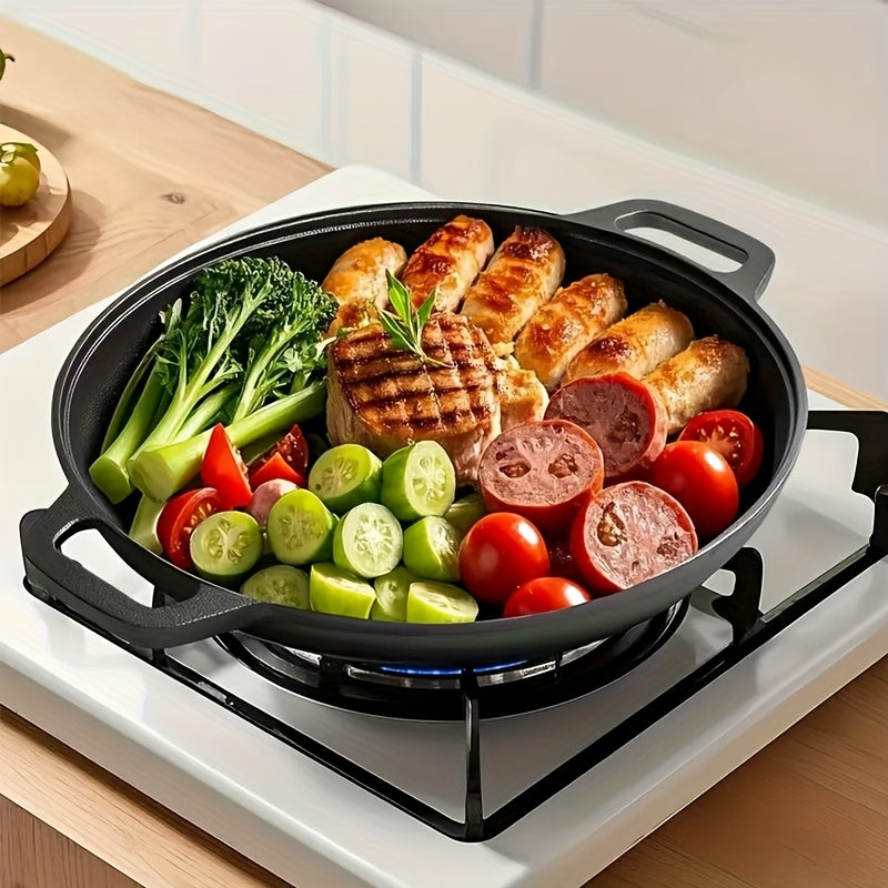 3 pcs Cast Iron Pan, Pre Seasoned, Multifunctional, Non-Stick, for Pizza Lovers, for Home Kitchens, Outdoor Cooking, Durable, Even-Heating, Versatile - product image 6