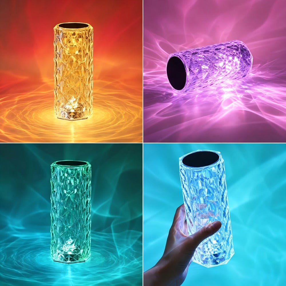 RGB Diamond Crystal Table Lamp Touch & Remote Control, 16 Colors 10 Brightness 4 Modes Dimmable LED Night Light, Aesthetic Mood Ambient Lighting for Bedroom Bedside Gaming Room Dec - product image