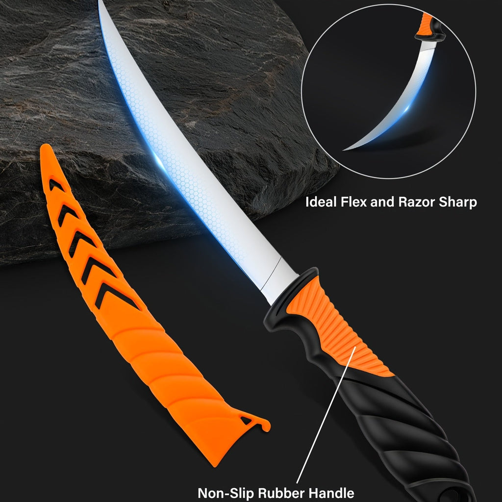 Fishing Tool Kit 6-Piece Corrosion Resistant Pliers Fillet Knife Fish Lip Gripper Braid Scissors Tool Retractor with Lanyard Fishing Gifts for Men for Patio - product image 3