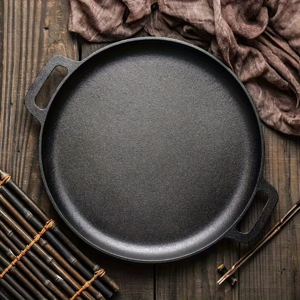 Pre-Seasoned Cast Iron Pan Set - Non-Stick Multifunctional Skillet for Pizza Home Kitchen Outdoor Cooking, Even Heating Compatible with All Stoves, 1/2/3 Piece Options - product image 9