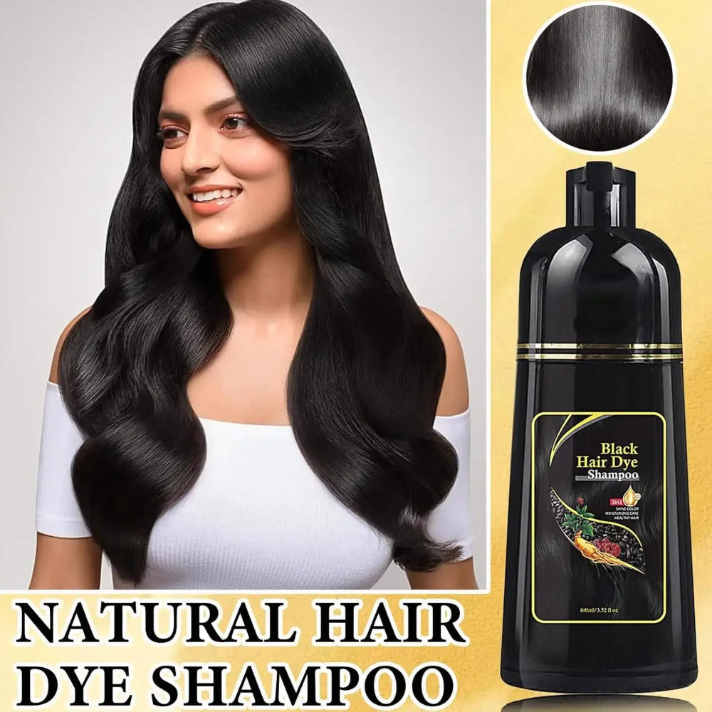 Hair Dye Shampoo 3-in-1 Color Conditioner Cooling Formula 6pcs Set — Black & Brown Gradual Gray Coverage, Unisex Long Hair Color Shampoo Gift - product image 4