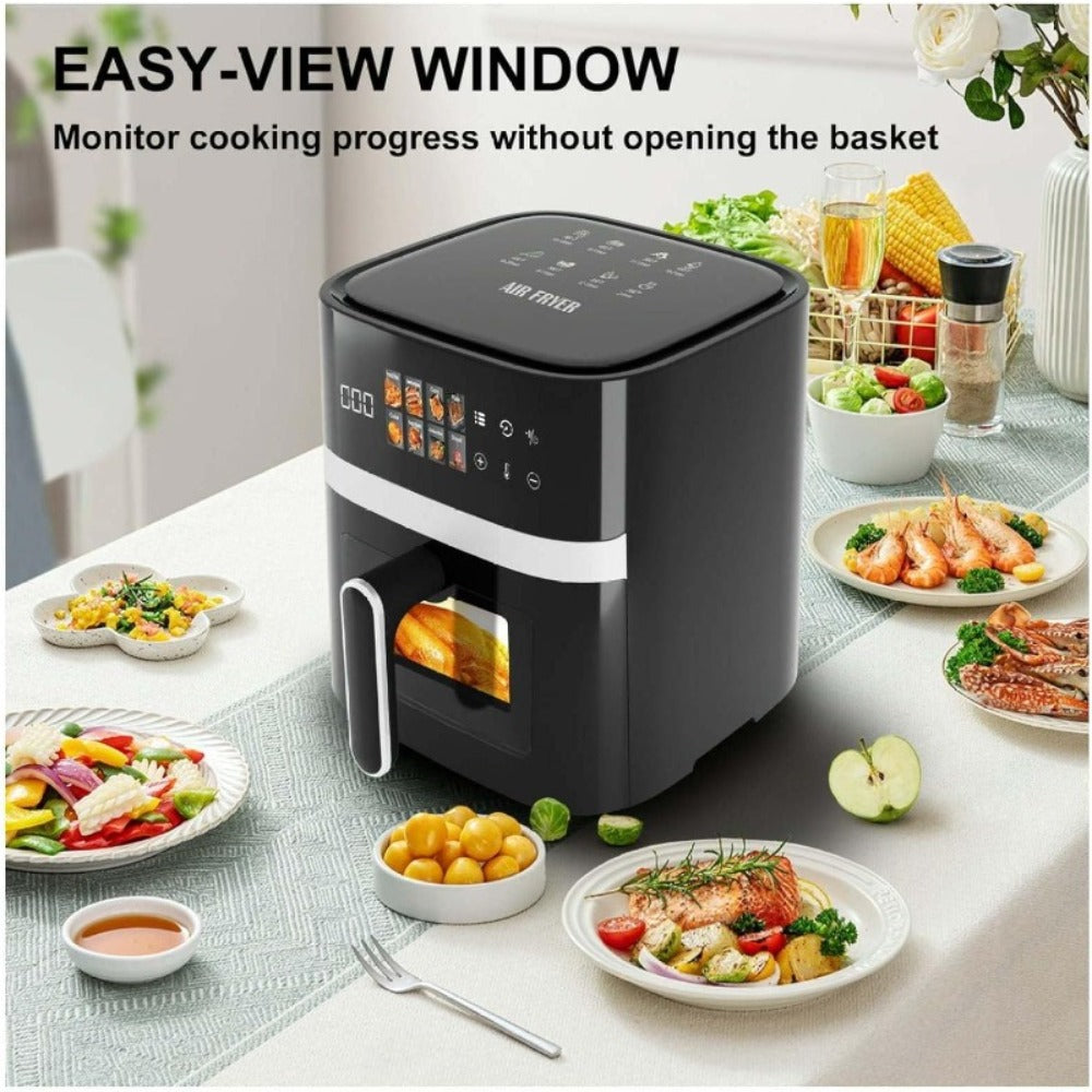 Air Fryer 8-in-1 with LED Touchscreen, 6QT Large Capacity Electric Hot Air Oven, 1350W 360° Hot Air Circulation, Non-Stick Fry Basket, Heat-Insulated Handles, 8 Cooking Presets for - product image 13