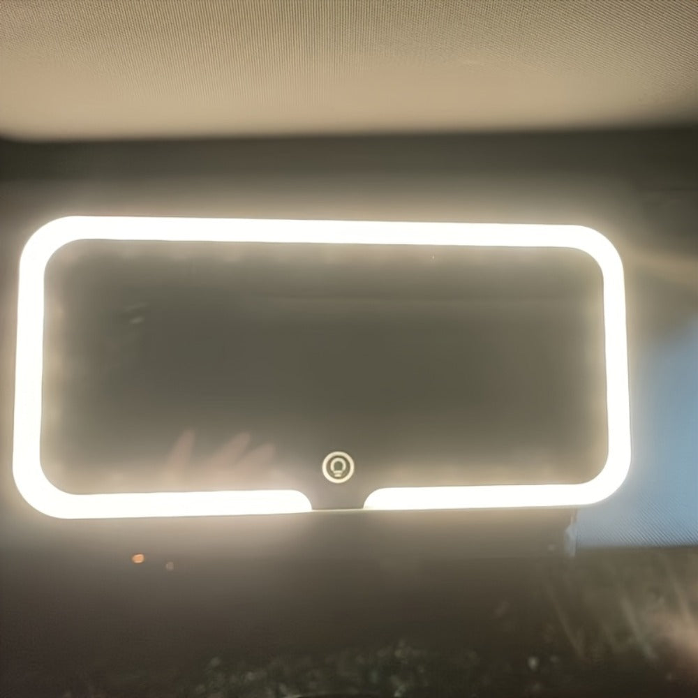 LED Car Vanity Mirror with Lights for Sun Visor, Ultra Thin HD Touch Control 3 Color Lighting Modes USB Powered Clip-On Makeup Mirror for Car Interior, Women Gift for Birthday Chri - product image 2
