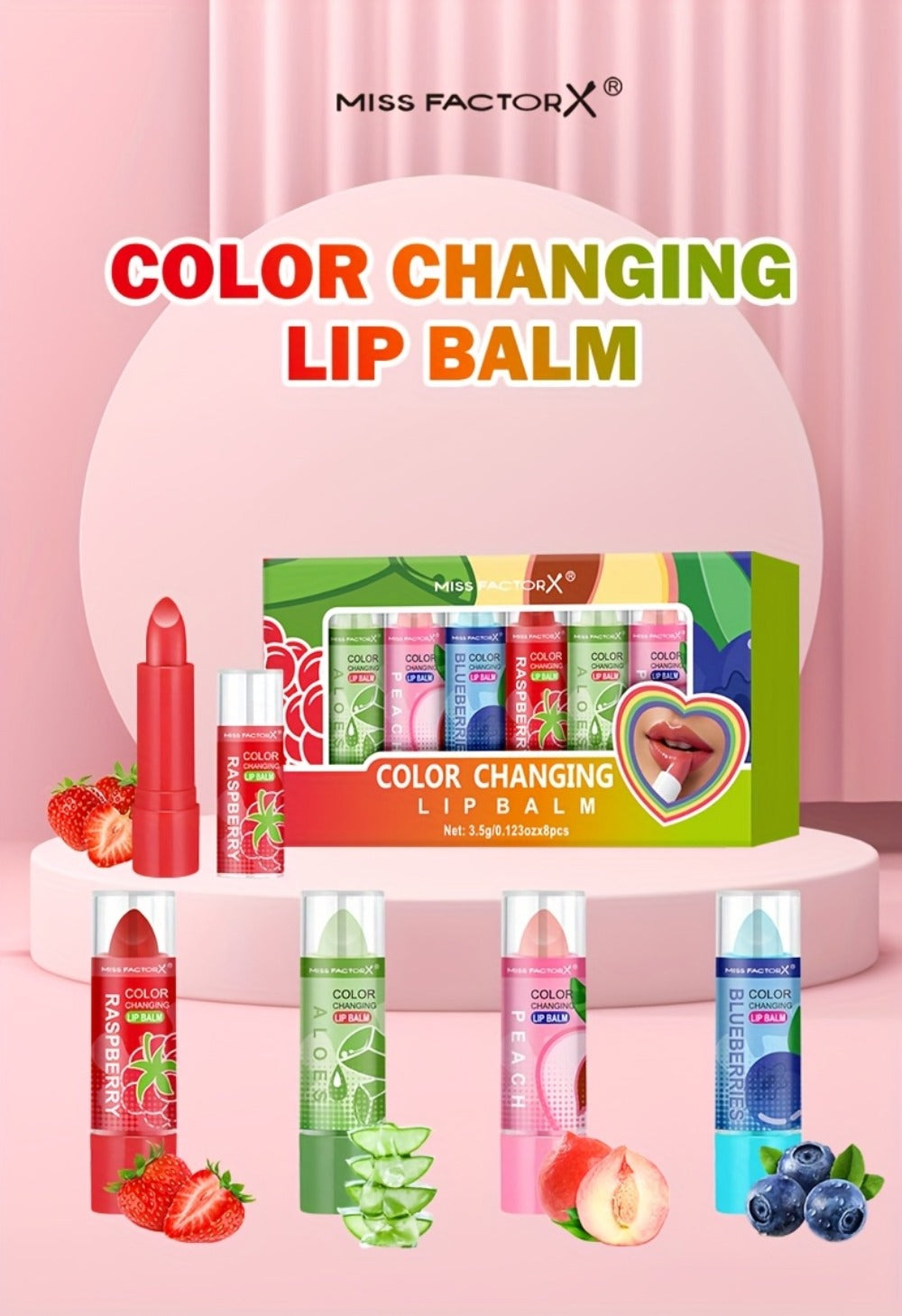 Color Changing Lipstick Set 8 Pcs – pH-Reactive Mood Lip Color, 12-Hour Long-Lasting Wear, Moisturizing Anti-Transfer Formula, Personalized Shades Lip Gift Set for Women & Teen Gir - product image 12