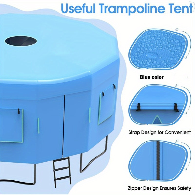 Trampoline Tent Canopy with Windows & Sun Protection | Fits 6/8/10/12/14/15/16ft Round Trampoline, Straight Pole Compatible | Outdoor Backyard Playground Cover - product image 6