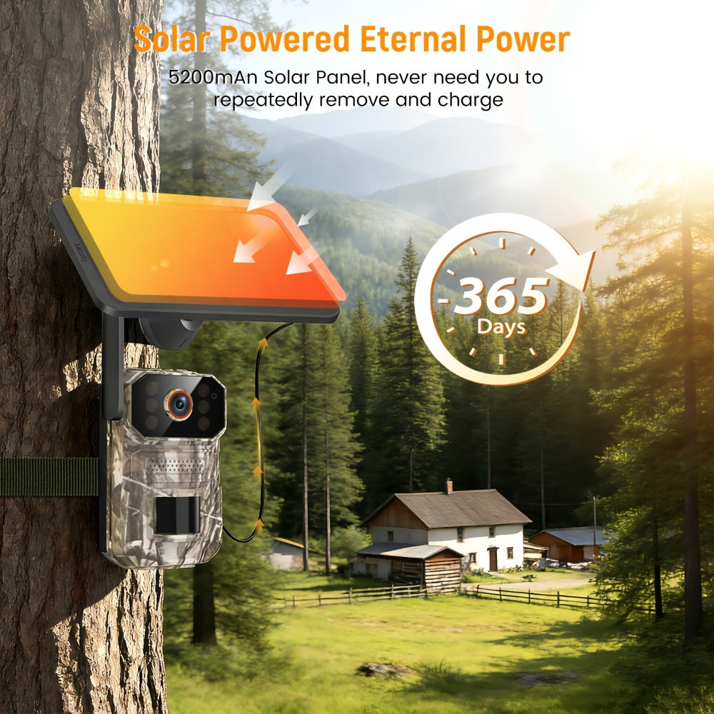 4G LTE Cellular Trail Camera with Solar Panel – 4K Wildlife Monitoring Camera, PIR Motion Sensor, Infrared Night Vision, Two-Way Voice, Remote Access, No WiFi Required, for Hunting - product image 6