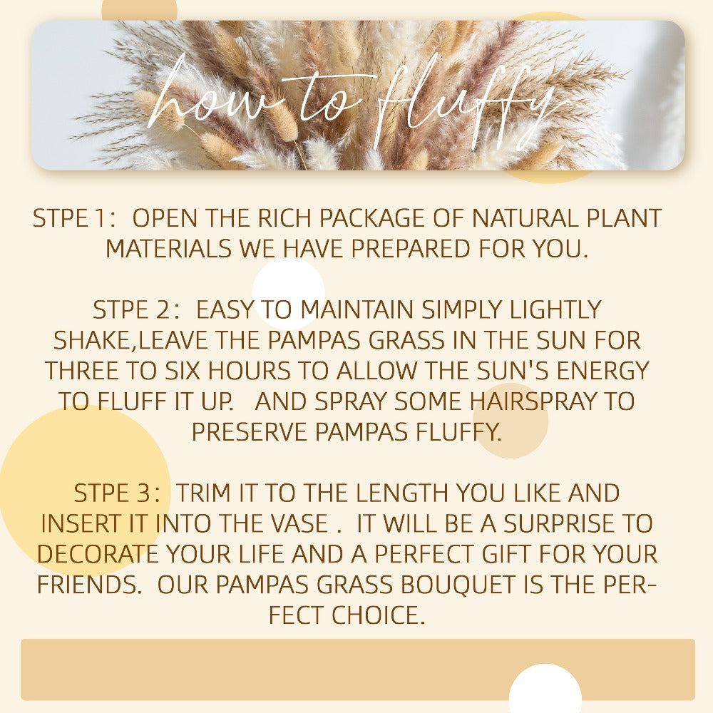 Natural Pampas Grass Decor Bouquet 105/120pcs Boho Dried Floral Arrangement - Centerpiece Table Decor for Wedding Living Room Rustic Boho Home Decoration Vase Filler - product image 6