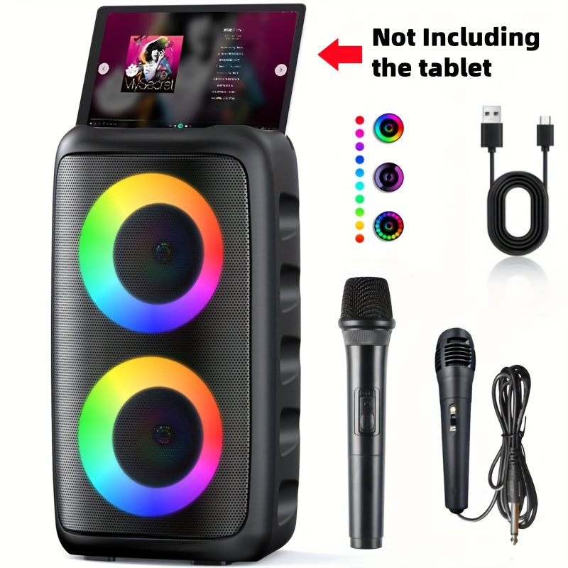Bluetooth speaker, wireless speaker, karaoke machine with 1 wired microphone or 1 wired microphone+1 wireless microphone, adult portable speaker, PA system - product image 12