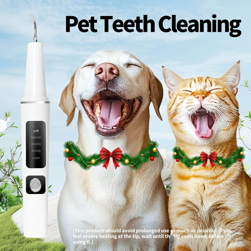 USB Rechargeable Cat & Dog Teeth Cleaner, 4 Cleaning Heads & 5 Modes, Removes Stains & Tartar for Cats and Dogs – Electric Pet Dental Cleaning Kit - product image