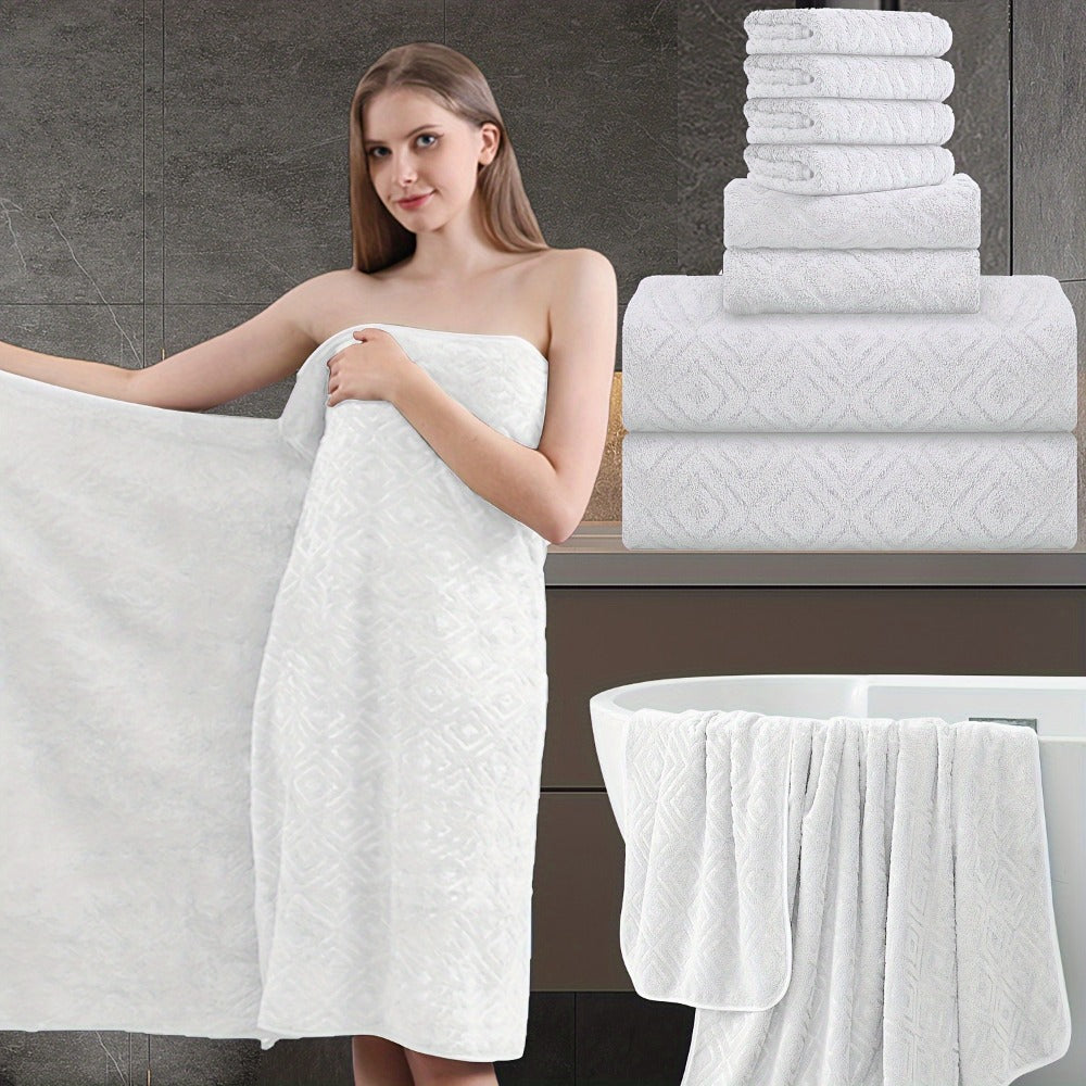 700GSM Bath Towel Set 8 Piece Extra Large Ultra Soft Thick - Highly Absorbent Quick Dry | 2 Oversized Bath Towels 2 Hand Towels 4 Washcloths | 16 Colors | Bathroom Hotel Gym Spa Ad - product image 9