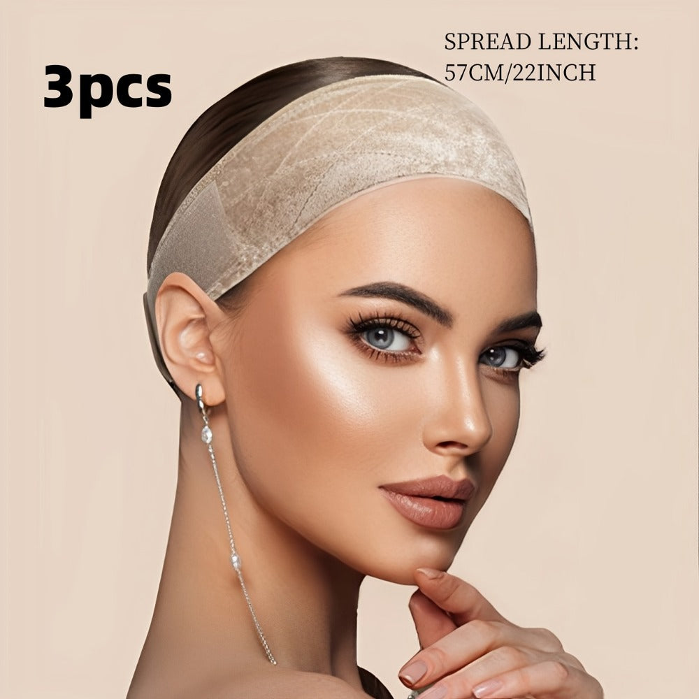 Velvet Wig Caps 3 Pack Women Adjustable Non-Slip Breathable Comfortable – Fits Lace Front Full Wigs Wig Stands Mannequin | Beige Black Brown Coffee | Daily Wear Wig Accessory Gift - product image 6