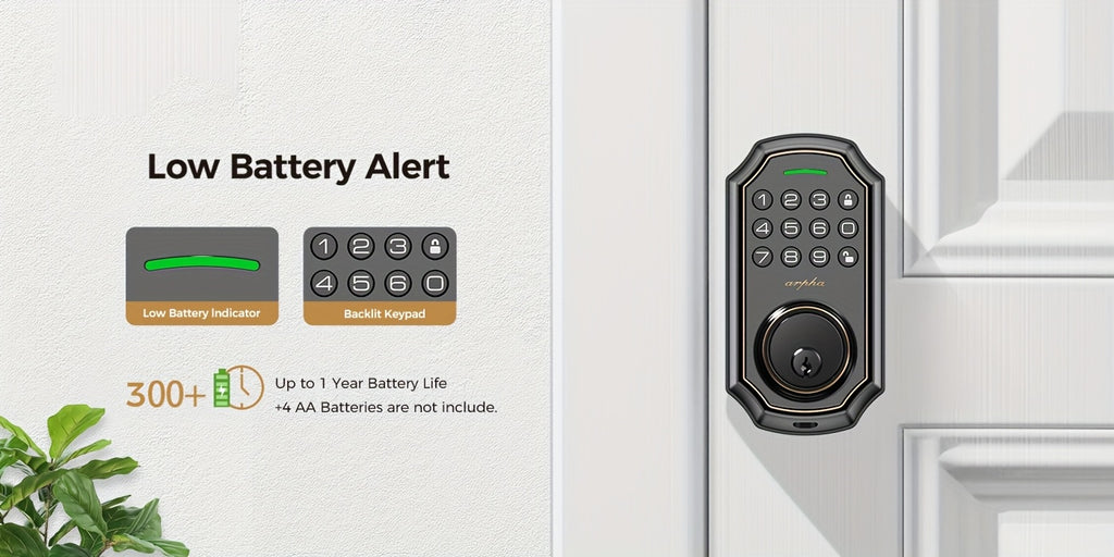 Smart Deadbolt 100-digit Privacy Code Combination, Keyless Entry Door Lock, Auto Locking/unlocking, Available Black and Silvery, Low Battery Alarm, Secure and - product image 18
