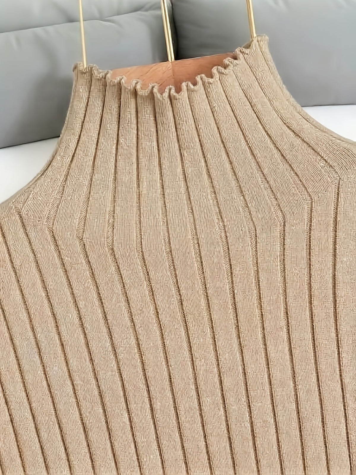 Genuine - Women's Autumn and Winter New Loose Set: Long Wide-Leg Pants + Shawl Cardigan + High-Collar Sweater Vest Fashion Three-Piece Set - product image 33