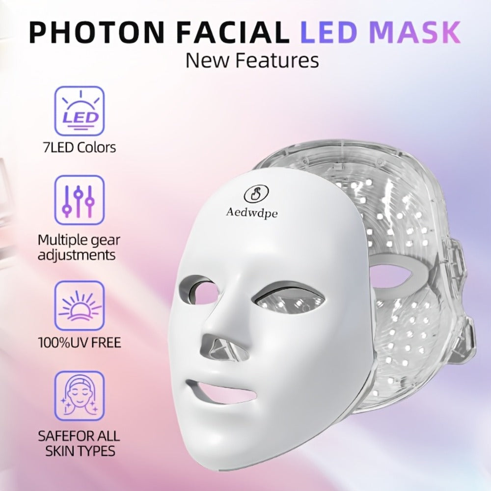 7 Color Photon LED Facial Device – Multifunctional Home Light Therapy Skin Care Tool Anti-Aging Collagen Boost Acne Brightening Rejuvenation Beauty Gift for Women - product image 10