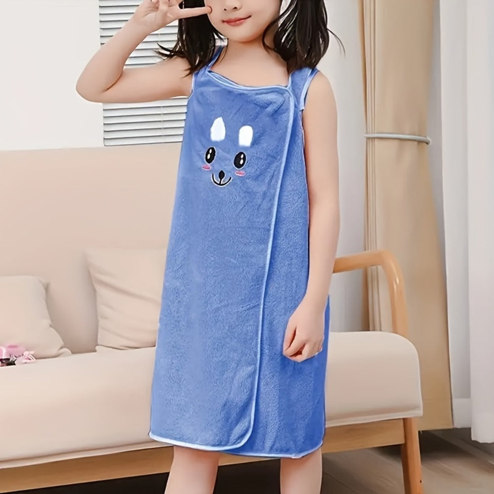 Bunny Ears Bath Towel Wrap for Girls - 250GSM Microfiber Cartoon Bath Skirt, Cute Kawaii Robe for Ages 6-12, Rose Red Purple Pink Blue, Fun Birthday Gift - product image 9