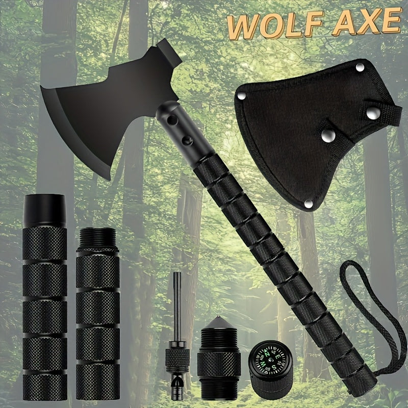 Survival Hatchet Camping Axe Multitool Folding Axe with Hammer Magnesium Fire Starter Flint Rod Emergency Breaching Tool for Camping Hiking Off-Road Outdoor - product image
