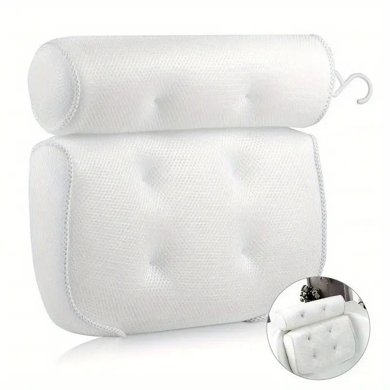 Bath Pillow with Suction Cups Spa Bathtub Neck Back Support Cushion Non-Slip Waterproof Headrest for Tub Relaxation Home Spa Accessories Women Men Ergonomic Quick-Dry Mold Resistan - product image 13