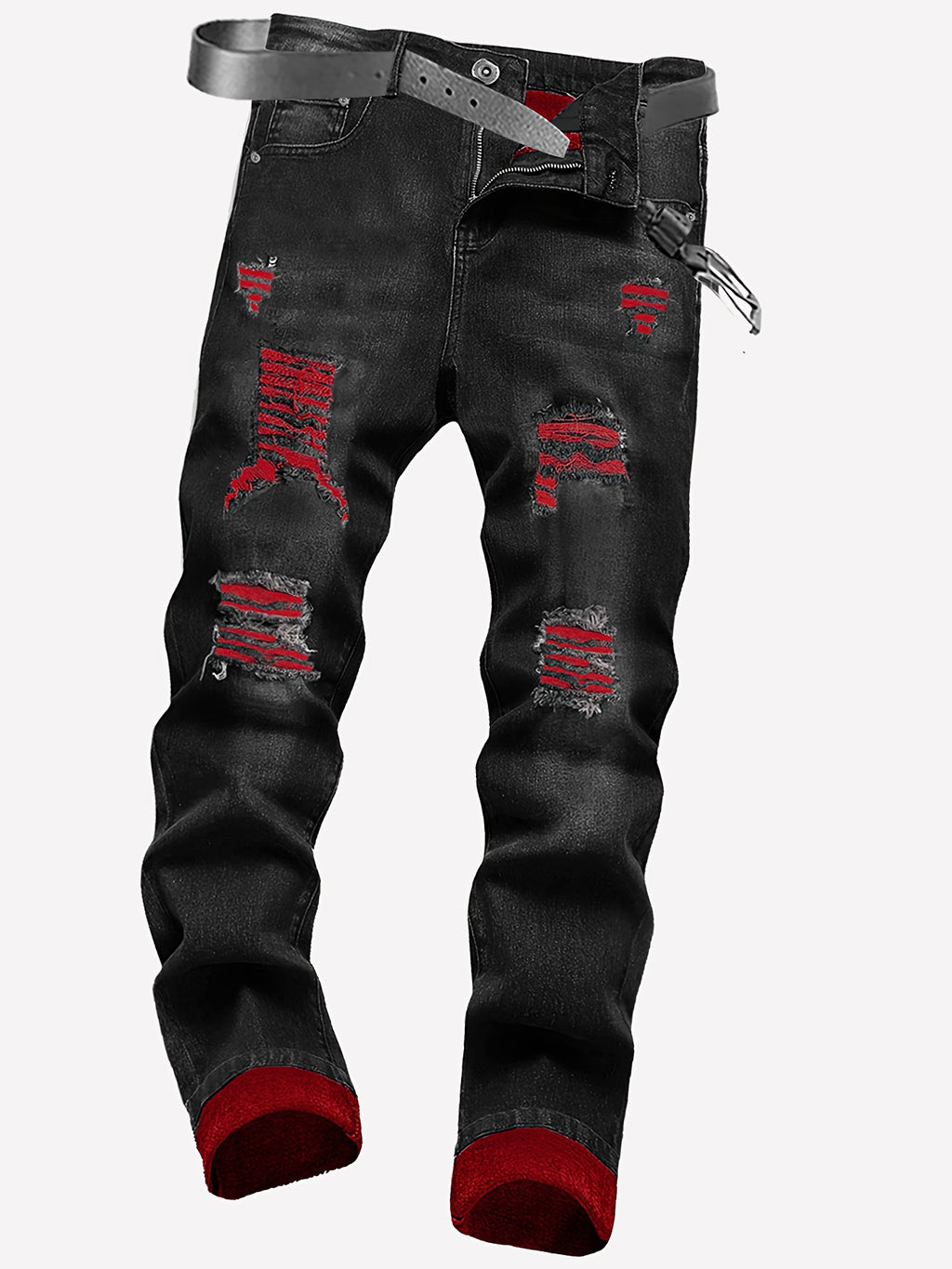 2pcs Men's Slim Fit Distressed Ripped Jeans | Classic Stretch Denim Pants, Trendy Casual Versatile Outfits | for all seson gift for men - product image 10
