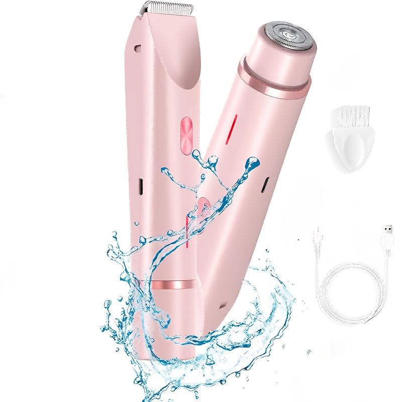 Electric Bikini Razor 2-in-1 Women USB Rechargeable Dry Wet Face Shaver - Painless Hair Removal Bikini Line Underarms Legs Arms Face Portable Cordless Lady Shaver Pink Purple Blue - product image 13
