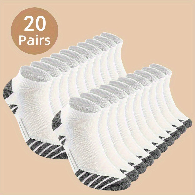 20 Pairs Of Men's Anti Odor & Sweat Absorption Low Cut Socks, Comfy & Breathable Socks, for Daily & Outdoor Wearing, All Seasons Wearing - product image 5